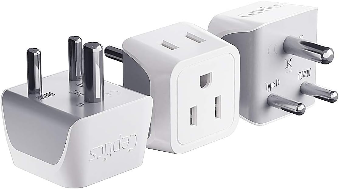 Type D grounded travel adapter