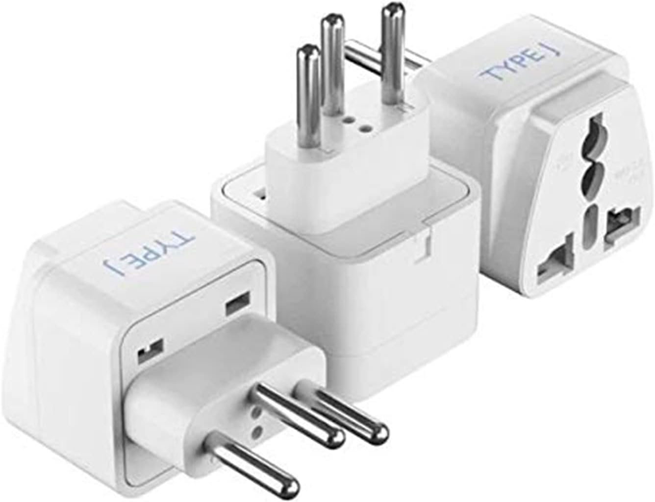 Type J grounded travel adapter for Switzerland